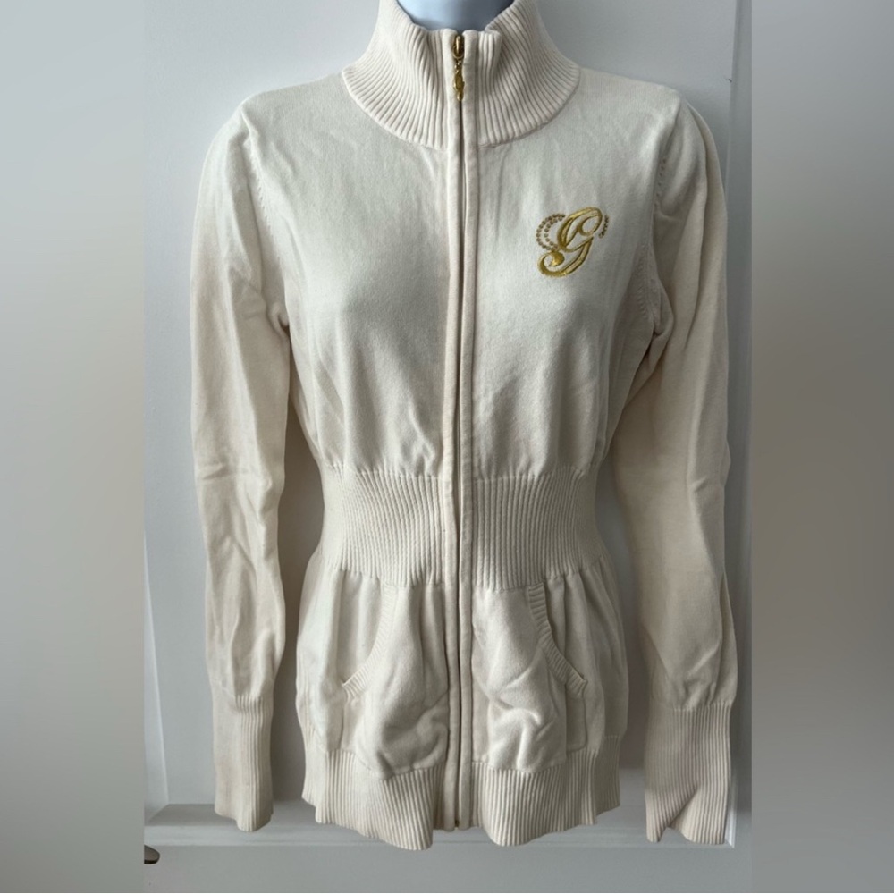 Guess Cream Sweater with Gold Logo